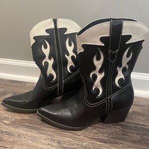 Black and White Western Boots